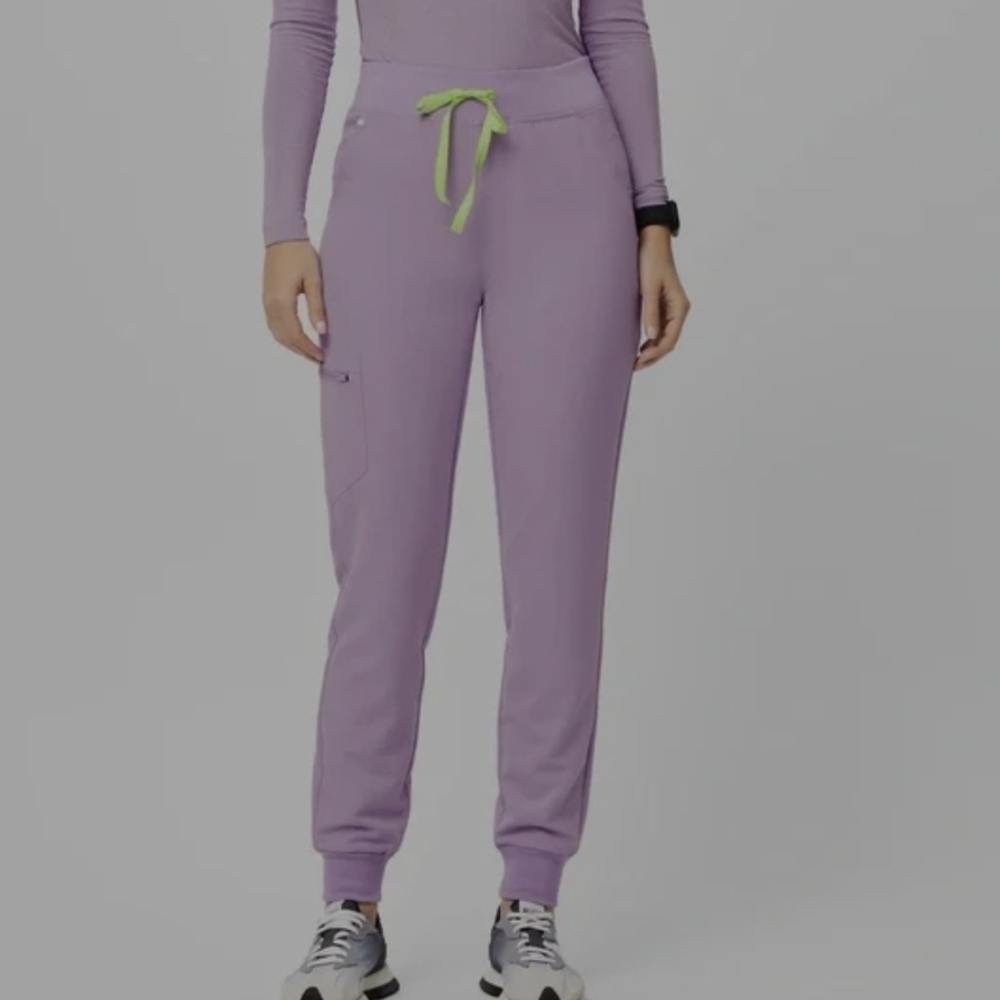 Figs Purple Joggers with Green Accents